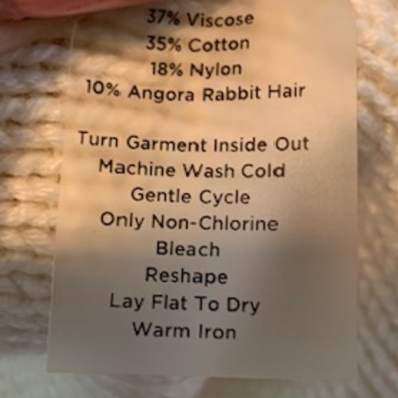 Talbots Cream Cable Knit Angora Cotton Sweater L - Picture 3 of 6